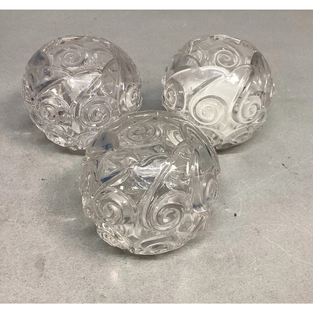 Set Of 3 Duncan & Miller Snail Rose Bowl Candle Holders